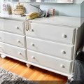 F40. White painted double dresser. 